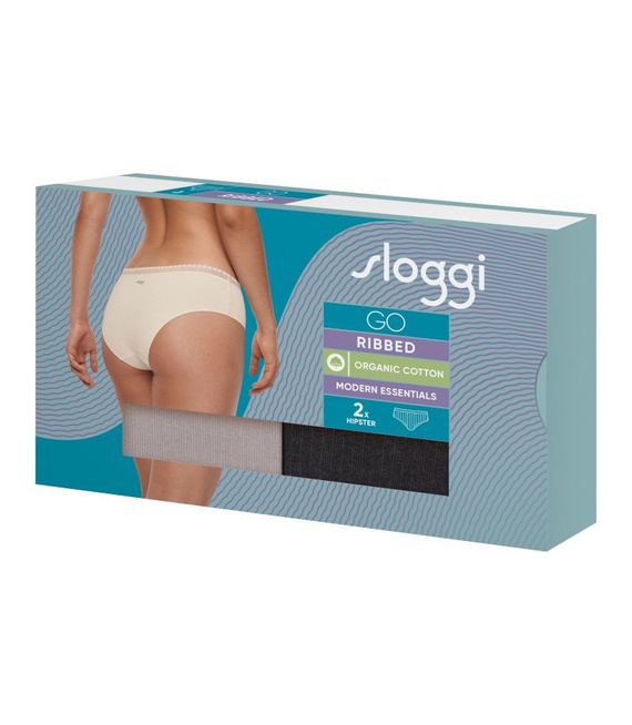 2 x Majtki damskie sloggi GO Ribbed Hipster C2P