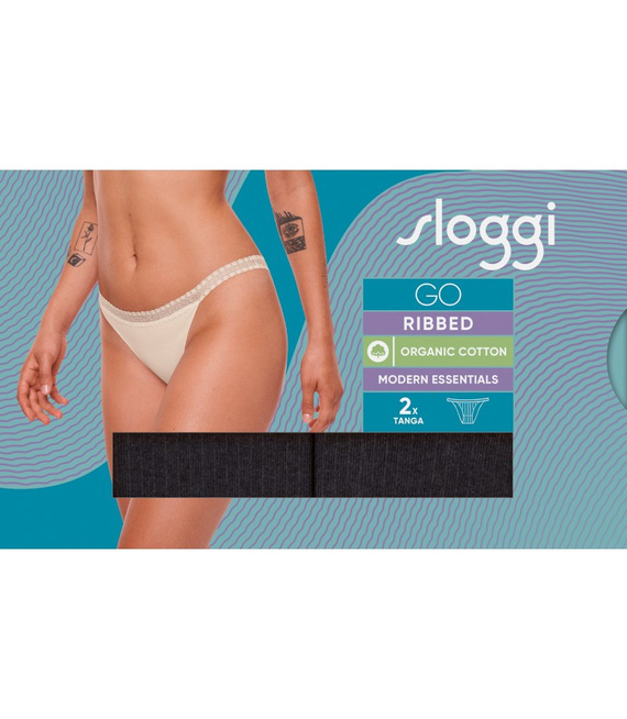 2 x Majtki damskie sloggi GO Ribbed Tanga C2P