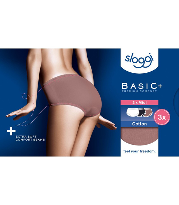 3 x Majtki damskie sloggi Basic+ Midi C3P