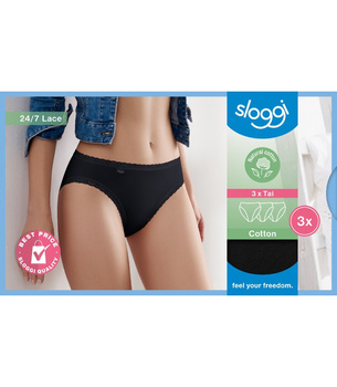 3 x Majtki damskie sloggi 24/7 Cotton Lace Tai C3P