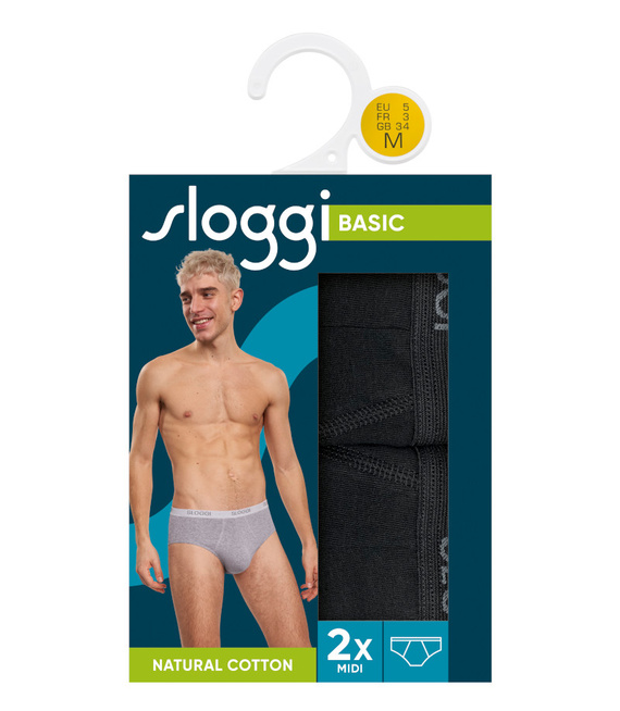 Sloggi dwupak majtki męskie midi Basic H Midi C2P box