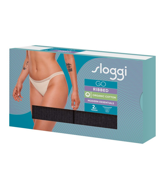 2 x Majtki damskie sloggi GO Ribbed Tanga C2P