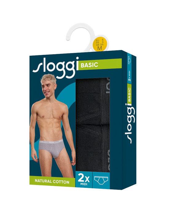 Sloggi dwupak majtki męskie midi Basic H Midi C2P box