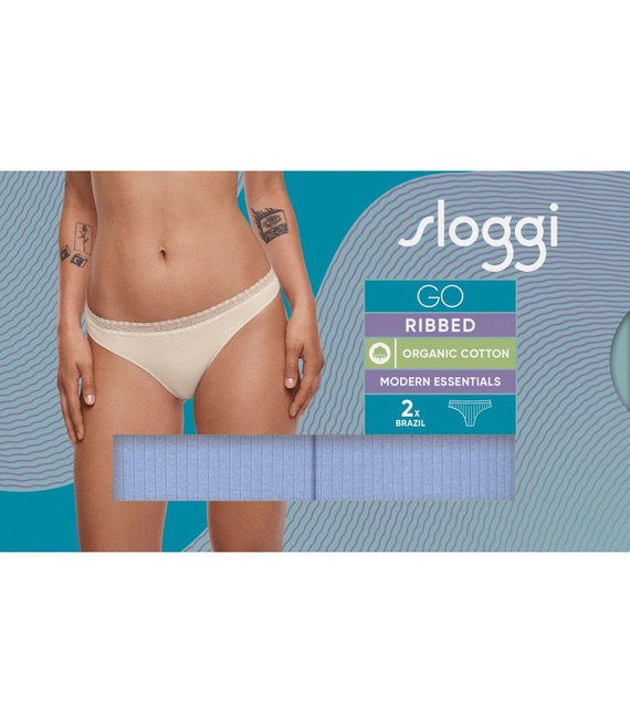 2x Majtki damskie sloggi GO Ribbed Brazil C2P