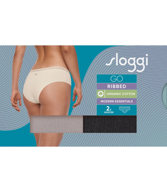 2 x Majtki damskie sloggi GO Ribbed Hipster C2P