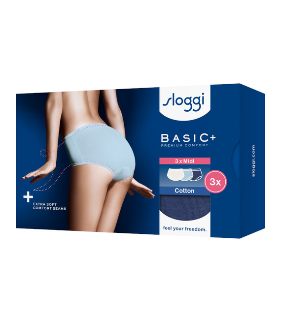 3 x Majtki damskie sloggi Basic+ Midi C3P