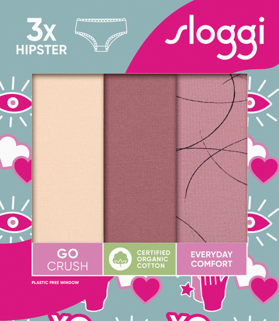 3 x Majtki damskie sloggi GO Crush Hipster C3P