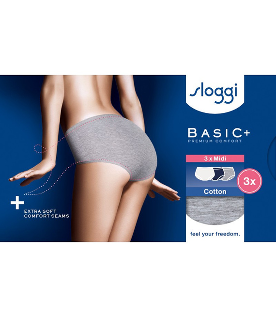 3 x Majtki damskie sloggi Basic+ Midi C3P