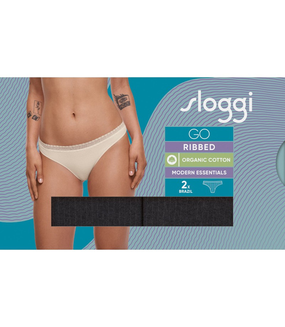 2x Majtki damskie sloggi GO Ribbed Brazil C2P