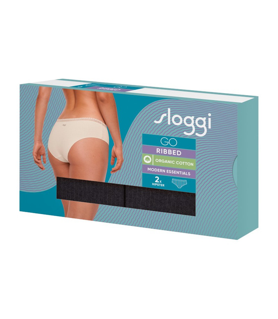 2 x Majtki damskie sloggi GO Ribbed Hipster C2P