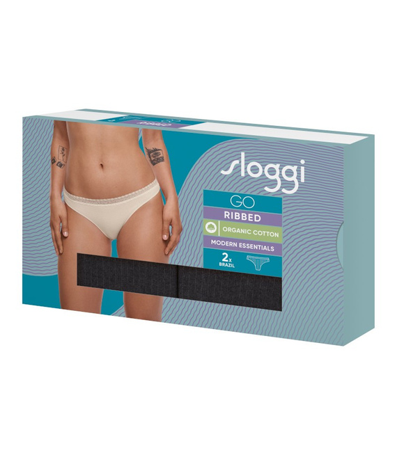 2x Majtki damskie sloggi GO Ribbed Brazil C2P