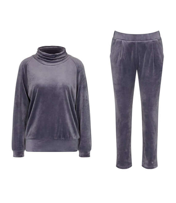 Komplet dresowy welurowy: Sweter damski Cozy Comfort Velour Sweater + Spodnie damskie Cozy Comfort Velour Trousers