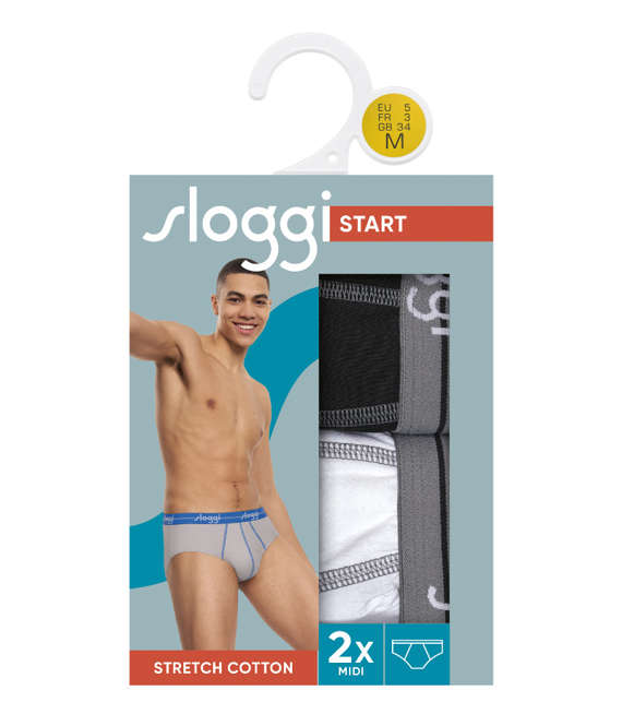 Sloggi dwupak majtki męskie men Start Midi C2P box